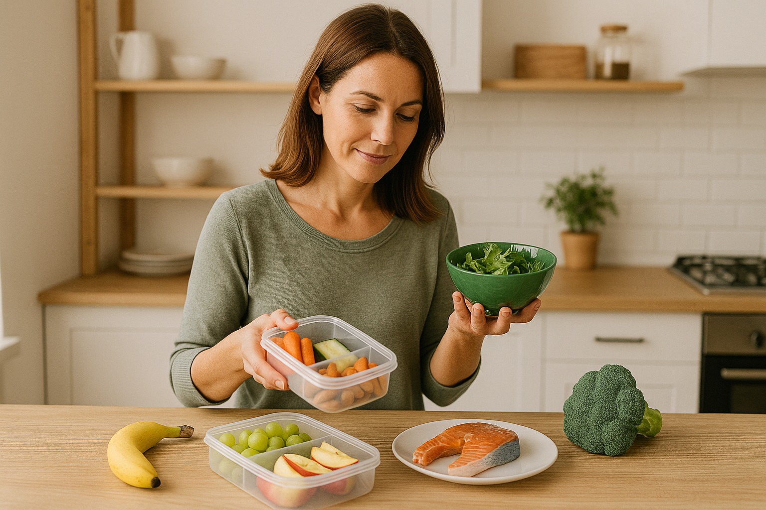Salmón y frutos secos saludables