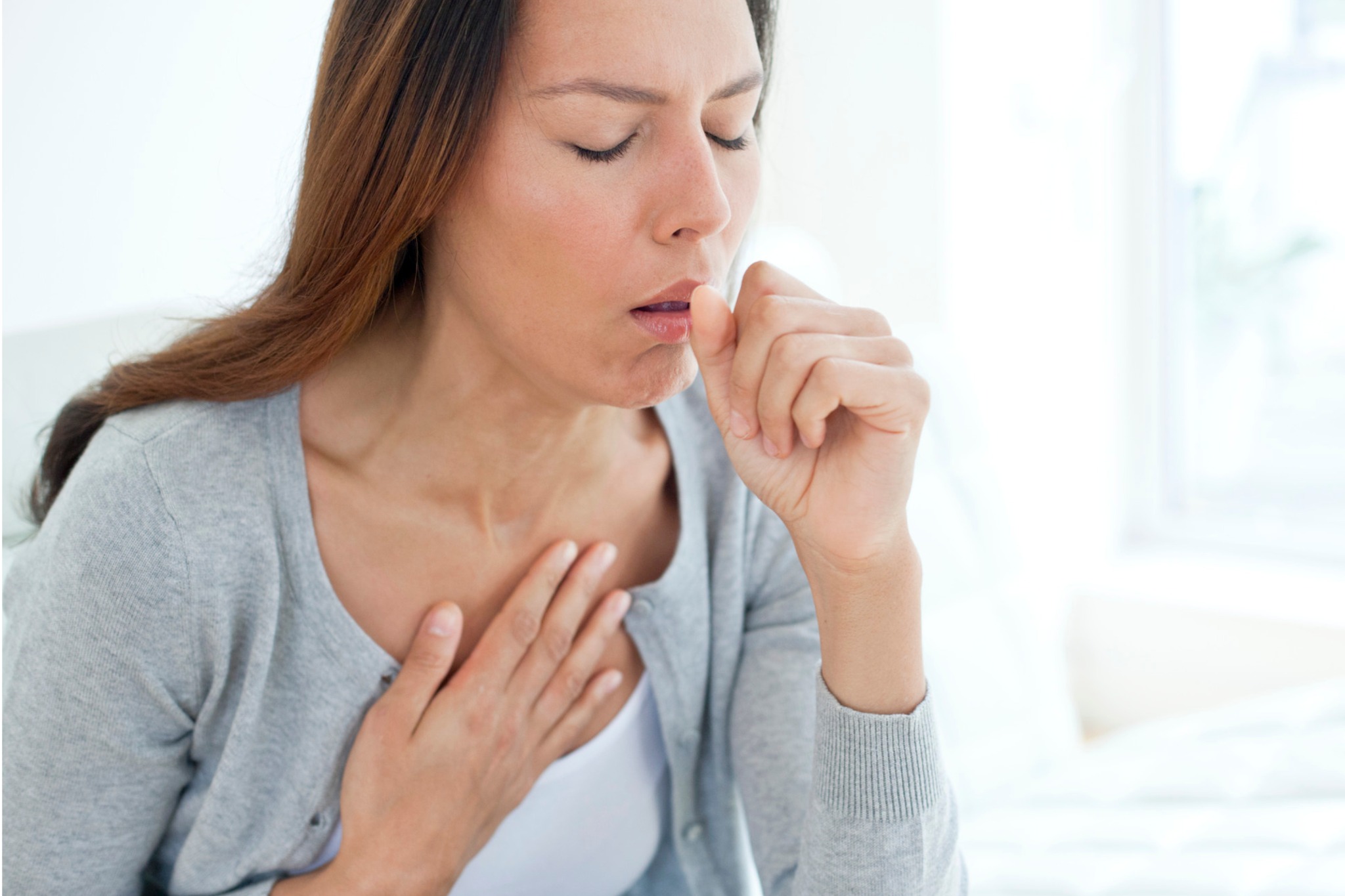 Ilustración de bronquios inflamados